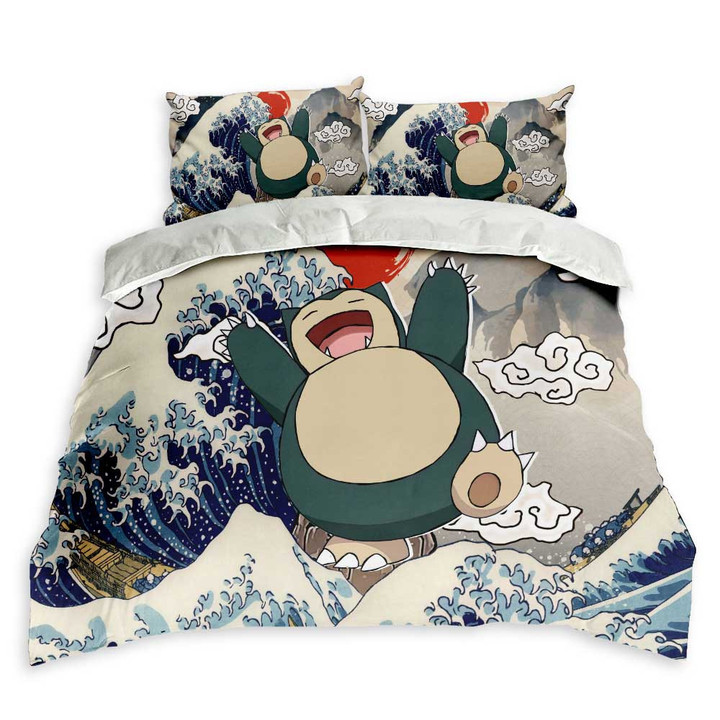 Kanagawa Great Wave Snorlax Bedding Set