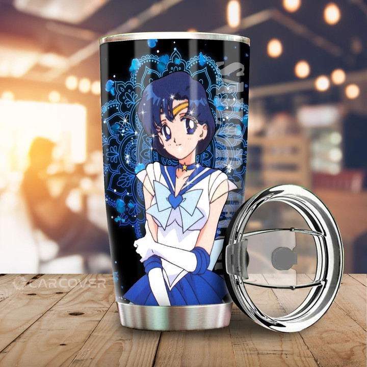 Sailor Moon Anime Tumbler Cup Custom Sailor Mercury Car Accessories - Wexanime - 1
