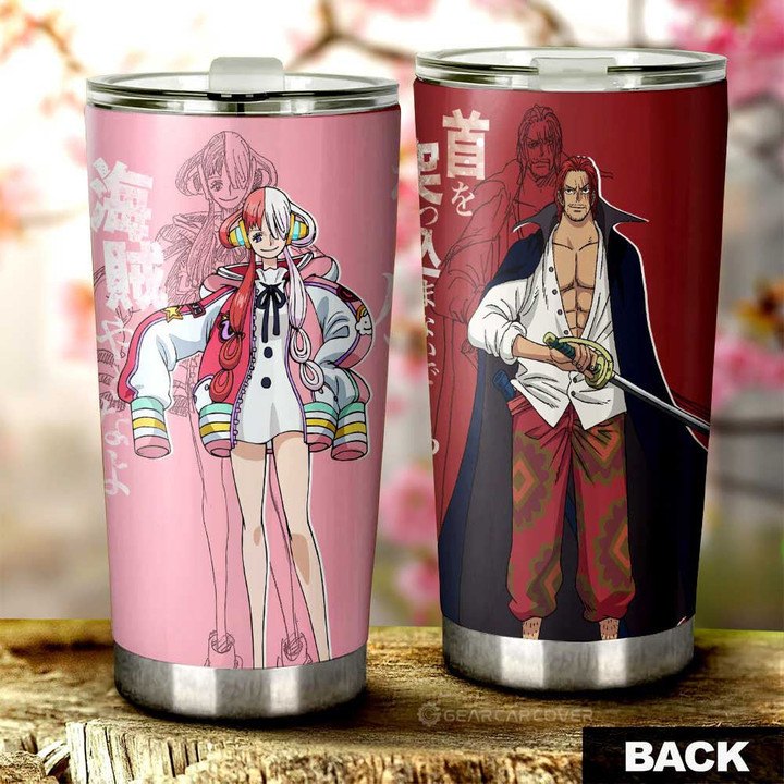 Uta And Shanks Tumbler Cup Custom One Piece Red Anime Car Interior Accessories - Wexanime - 1