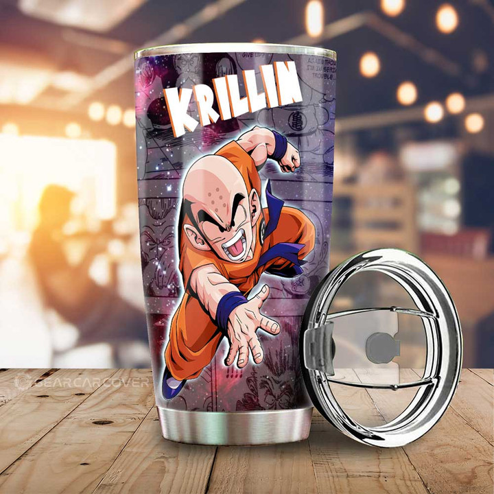 Krillin Tumbler Cup Custom Dragon Ball Anime Car Accessories Manga Galaxy Style - Wexanime - 1