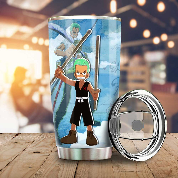 Luffy And Zoro Tumbler Cup Custom One Piece Map Car Accessories For Anime Fans - Wexanime - 1