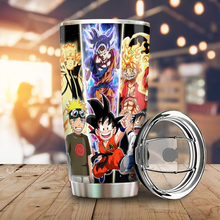 Goku Luffy Tumbler Cup Custom Main Hero Anime Car Accessories - Wexanime - 1
