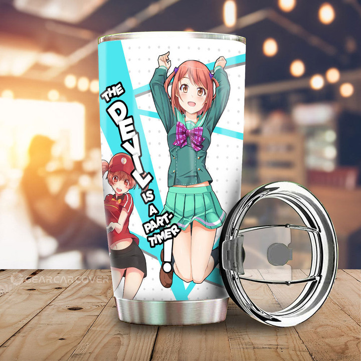 Chiho Sasaki Tumbler Cup Custom The Devil Is a Part-Timer! Anime Car Accessories - Wexanime - 1