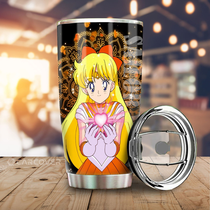 Anime Sailor Moon Tumbler Cup Custom Sailor Venus Car Interior Accessories - Wexanime - 1
