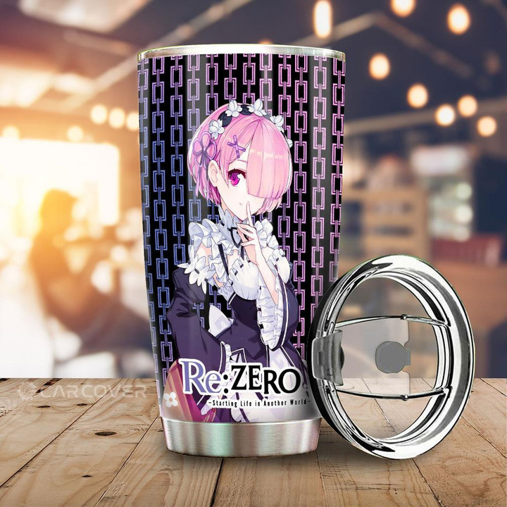 Rem And Ram Tumbler Cup Custom Re:Zero Anime Car Accessories - Wexanime - 1