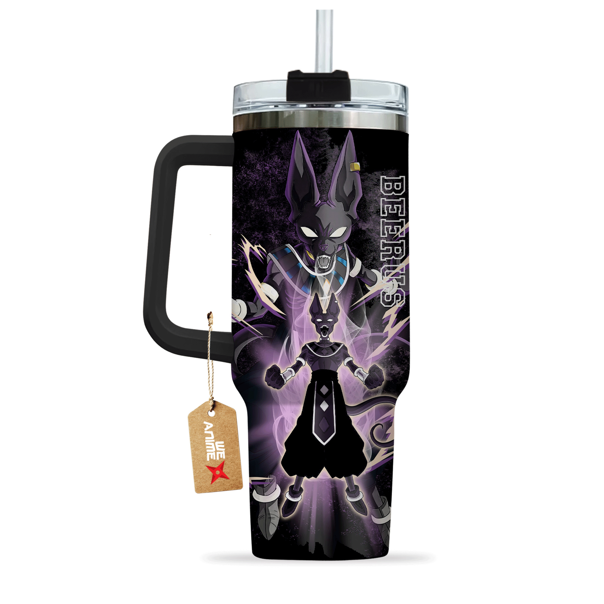 Beerus 40oz Travel Tumbler Cup Personalized Custom Anime Accessories - Wexanime