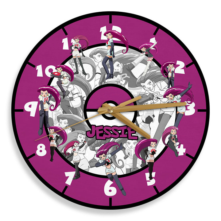 Jessie Musashi Wooden Clock Anime Personalized Wall Decor-Wexanime