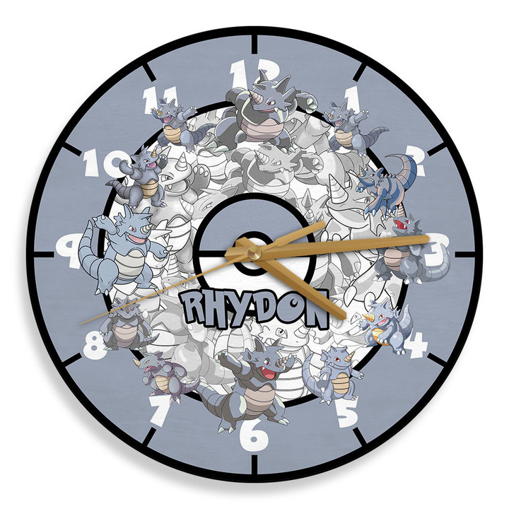 Rhydon Wooden Clock Personalized Anime Wall Decor-Wexanime