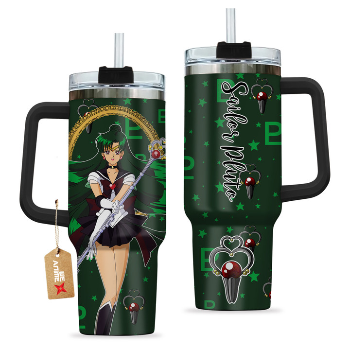 Sailor Pluto 40oz Travel Tumbler Personalized With Handle Custom Anime Cup - Wexanime