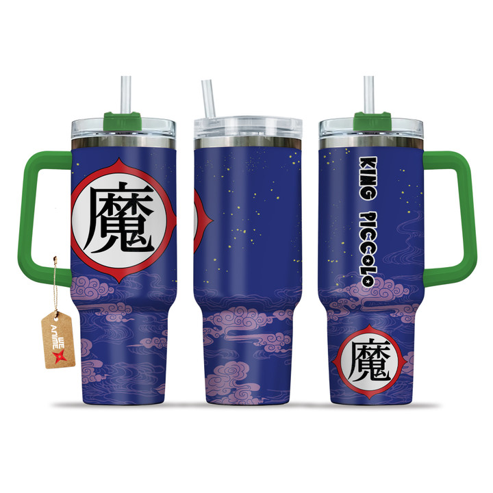 King Piccolo 40oz Travel Tumbler With Handle Custom Name Anime Accessories - Wexanime