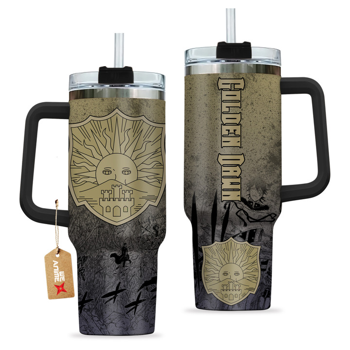 Symbols Golden Dawn 40oz Travel Tumbler Personalized With Handle Custom Anime Cup - Wexanime