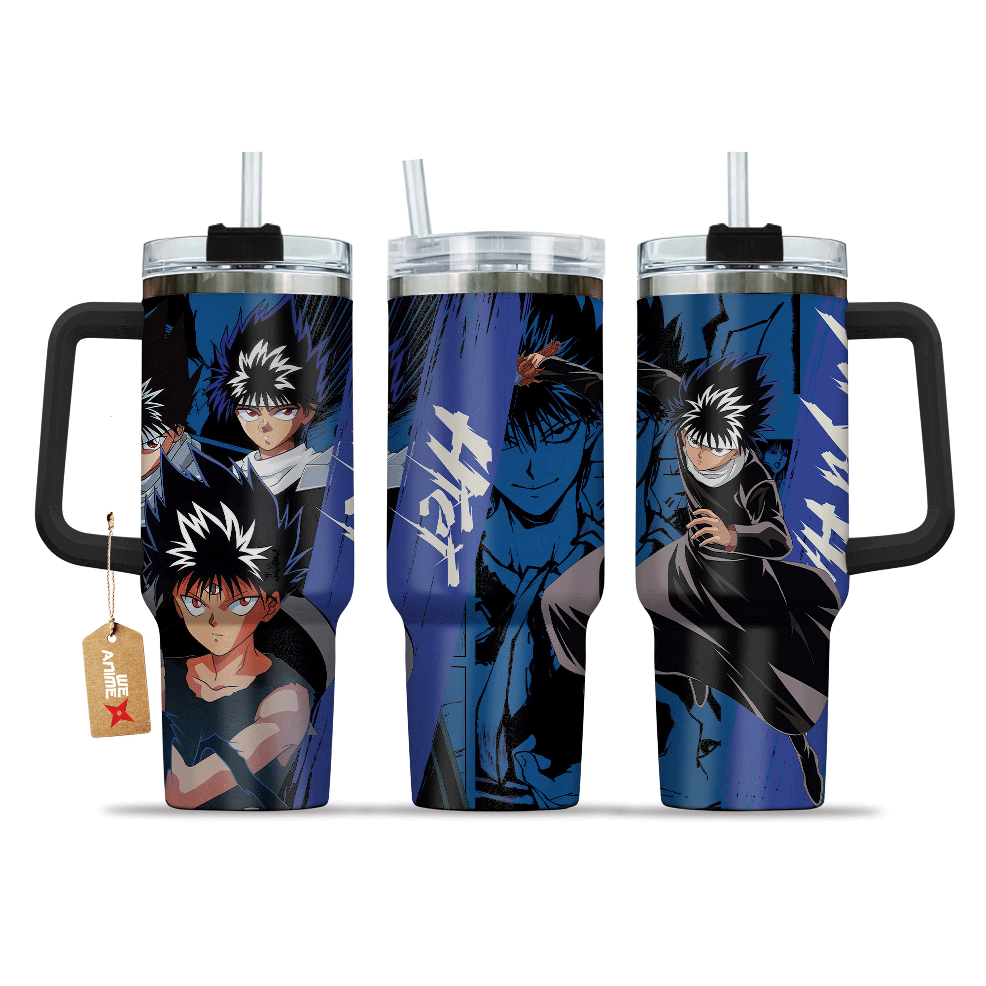 Hiei 40oz Travel Tumbler With Handle Personalized Anime Accessories - Wexanime