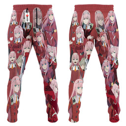 Zero Two Joggers Custom Anime Darling In The Franxx Sweatpants For Otaku-wexanime.com