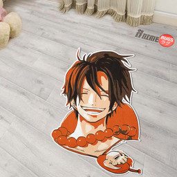 Portgas D. Ace Shaped Rugs Custom One Piece For Room Decor Mat Quality Carpet-wexanime.com