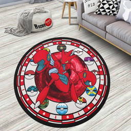 Scizor Round Rug Custom Pokemon Anime Circle Carpet-wexanime.com