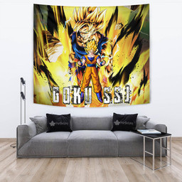 Goku SSJ Tapestry Custom Dragon Ball Anime Home Decor-wexanime.com