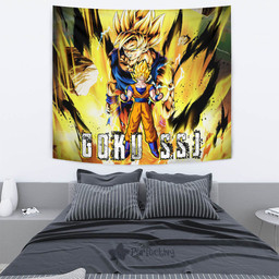 Goku SSJ Tapestry Custom Dragon Ball Anime Home Decor-wexanime.com