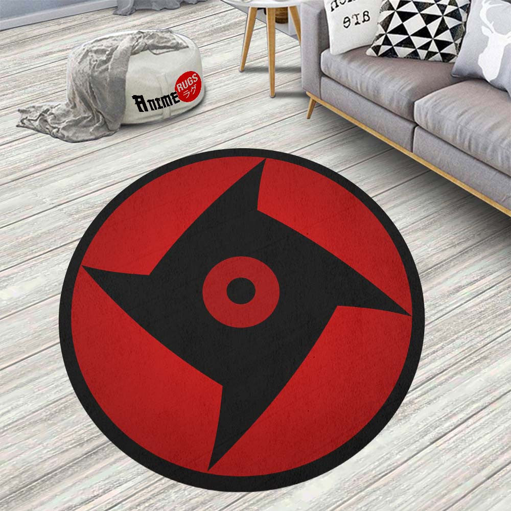 Shisui Mangekyou Round Rug Custom Naruto Anime Circle Carpet-wexanime.com