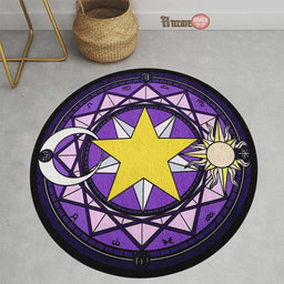 Violet Magic Circles Round Rug Custom Cardcaptor Sakura Anime Circle Carpet-wexanime.com