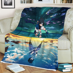 Uchiha Sasuke Blanket Fleece Custom Naruto Anime-wexanime.com