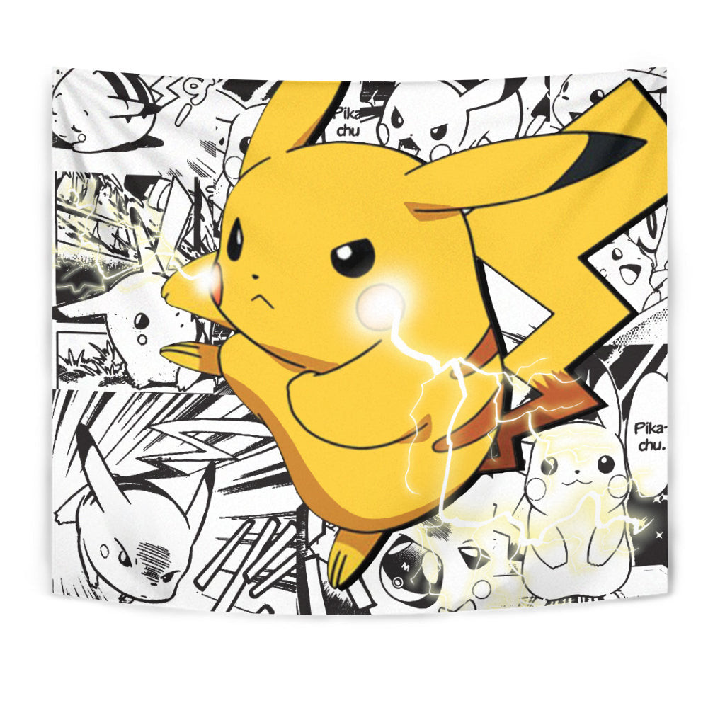 Pikachu Tapestry Custom Pokemon Manga Anime Room Decor-wexanime.com