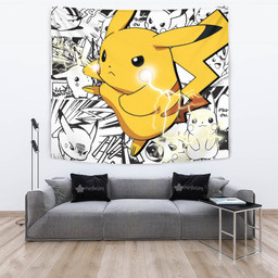 Pikachu Tapestry Custom Pokemon Manga Anime Room Decor-wexanime.com
