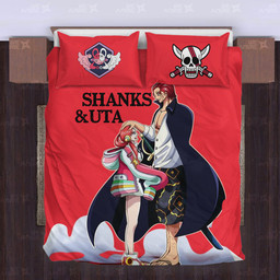 Shanks and Uta Bedding Set Custom One Piece Red Anime Home Decor-wexanime.com