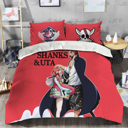 Shanks and Uta Bedding Set Custom One Piece Red Anime Home Decor-wexanime.com