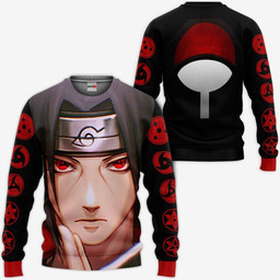 Uchiha Itachi Sharingan Eyes Hoodie Shirt Naruto Anime Zip Jacket-wexanime.com