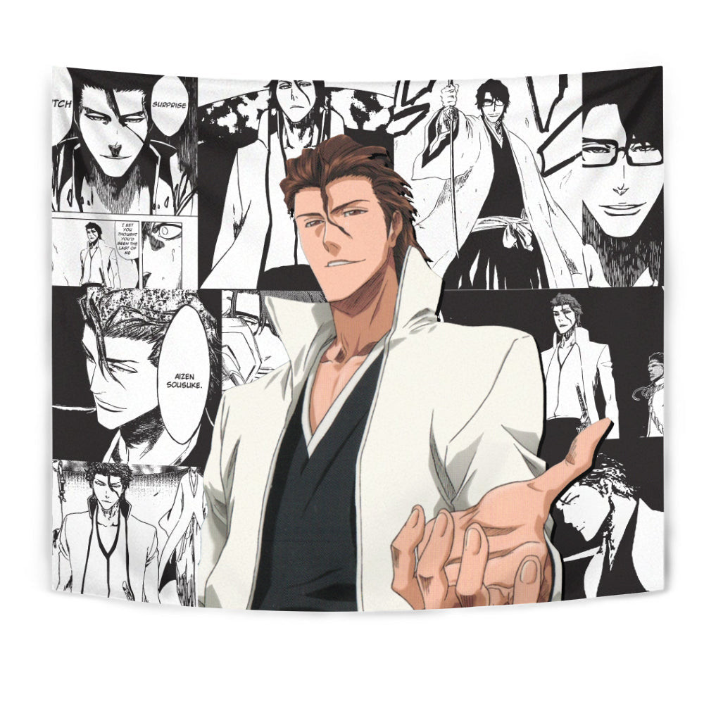 Aizen Sosuke Tapestry Custom Bleach Anime Manga Room Wall Decor-wexanime.com
