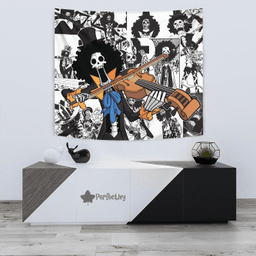 Brook Tapestry Custom One Piece Anime Manga Room Wall Decor-wexanime.com
