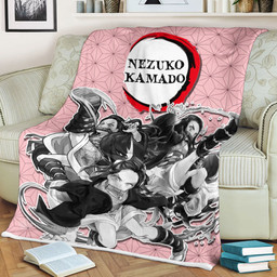 Nezuko Fleece Blanket Custom Demon Slayer Anime Uniform Costume Mix Manga Style-wexanime.com