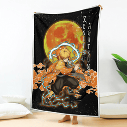 Zenitsu Agatsuma Blanket Custom Moon Style Demon Slayer Anime-wexanime.com