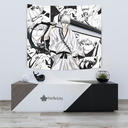 White Ichigo Zangetsu Tapestry Custom Bleach Anime Manga Room Wall Decor-wexanime.com