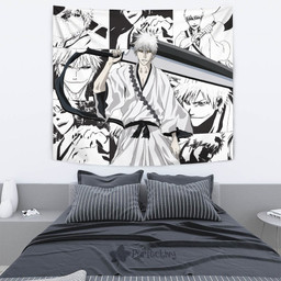White Ichigo Zangetsu Tapestry Custom Bleach Anime Manga Room Wall Decor-wexanime.com