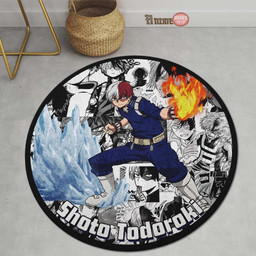 Shoto Todoroki Manga Mix Round Rug Custom My Hero Academia Anime Circle Carpet-wexanime.com