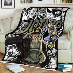 Jotaro Kujo Blanket Fleece Custom JJBA Anime-wexanime.com