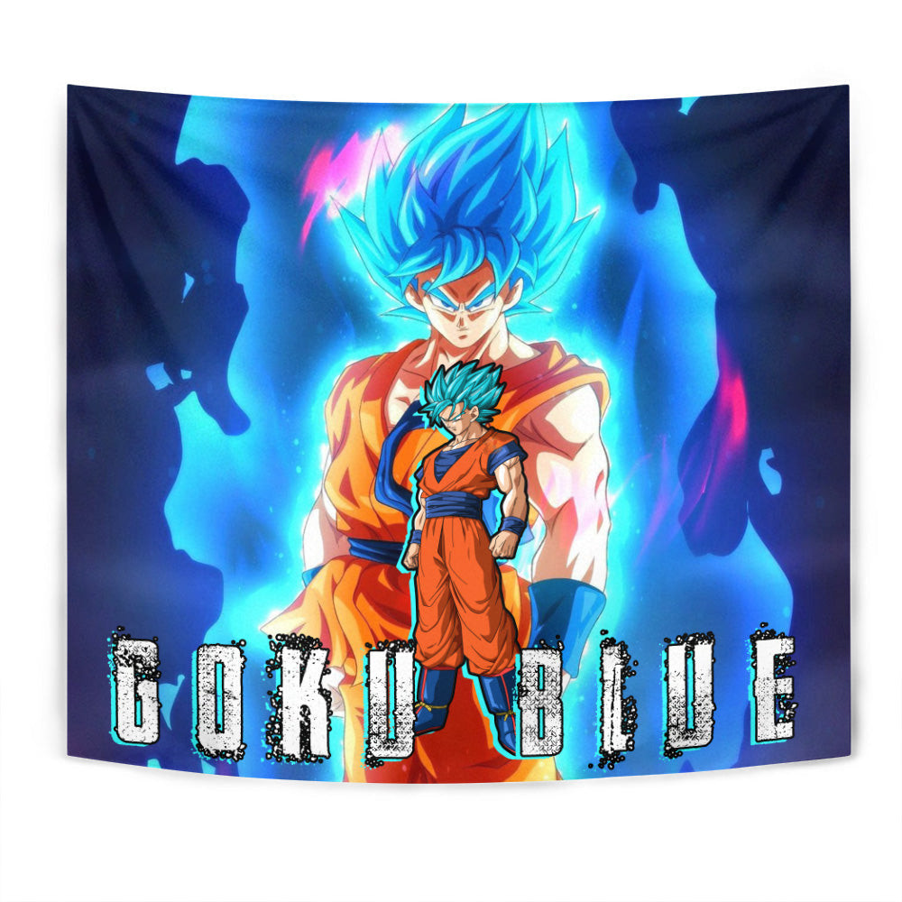 Goku Blue Tapestry Custom Dragon Ball Anime Home Decor-wexanime.com