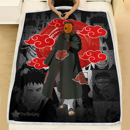 Obito Uchiha Fleece Blanket Custom Akatsuki Red Sun Mix Manga-wexanime.com