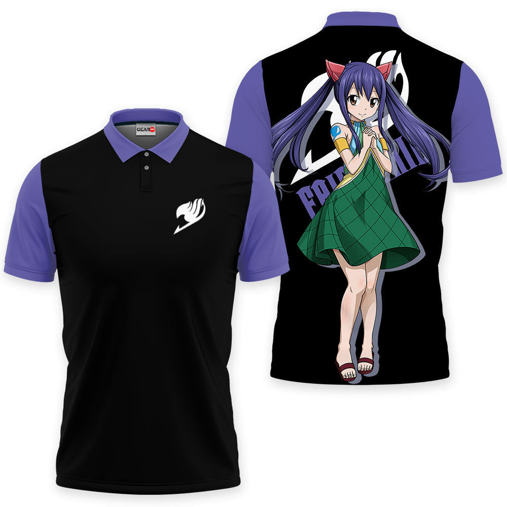 Wendy Marvell Polo Shirts Fairy Tail Custom Anime Merch Clothes-wexanime.com