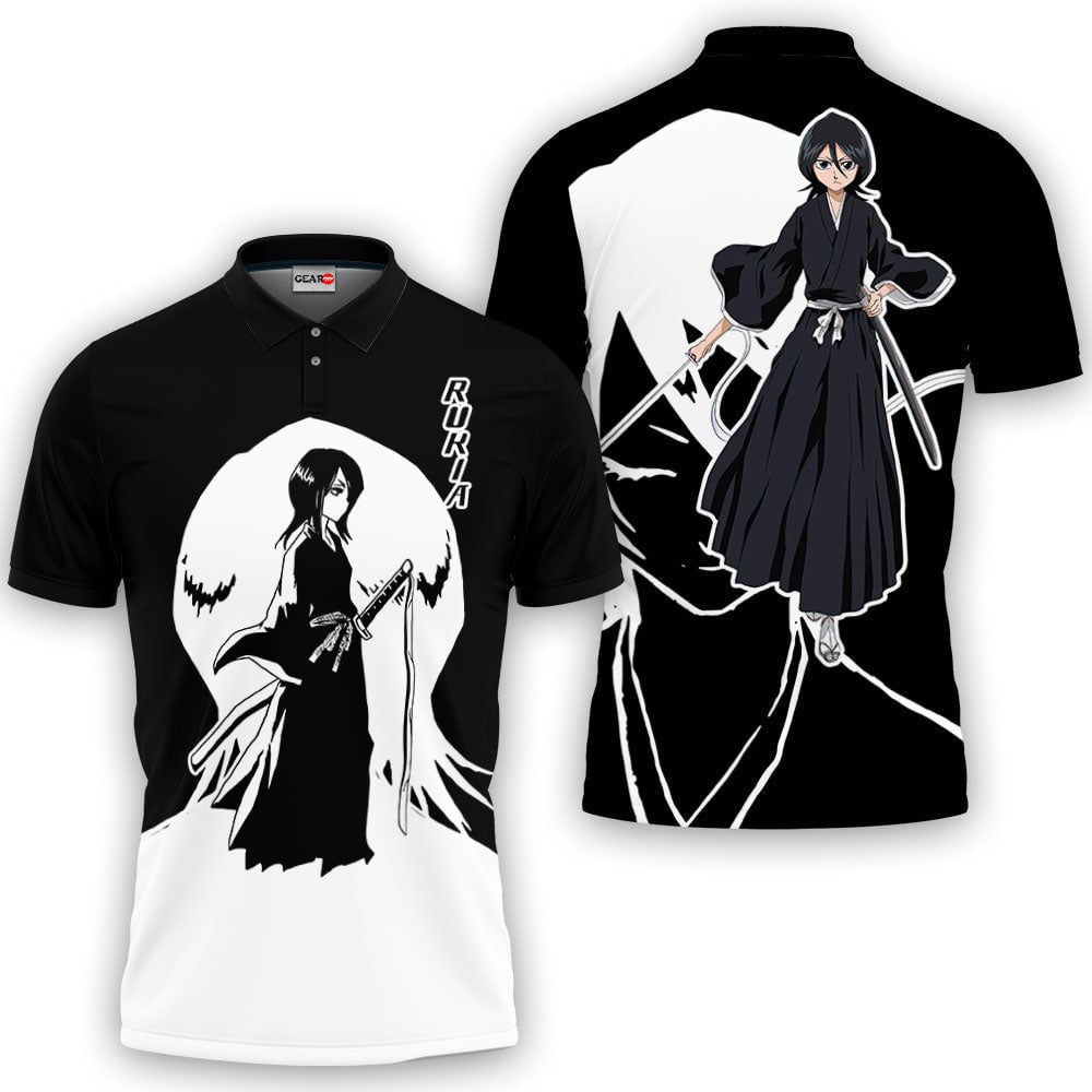 Rukia Kuchiki Polo Shirts Bleach Custom Anime Merch Clothes-wexanime.com