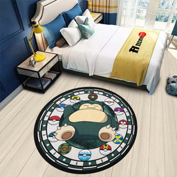 Snorlax Round Rug Custom Pokemon Anime Circle Carpet-wexanime.com
