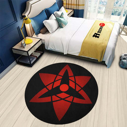 Sasuke Eternal Mangekyou Round Rug Custom Naruto Anime Circle Carpet-wexanime.com