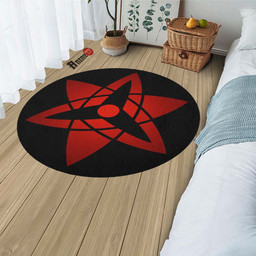 Sasuke Eternal Mangekyou Round Rug Custom Naruto Anime Circle Carpet-wexanime.com