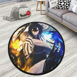 Obanai Iguro Round Rug Custom Demon Slayer Anime Circle Carpet-wexanime.com
