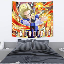 Android 18 Tapestry Custom Dragon Ball Anime Home Decor-wexanime.com