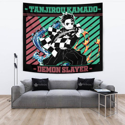 Tanjiro Kamado Tapestry Custom Demon Slayer Anime Bedroom Living Room Home Decoration-wexanime.com