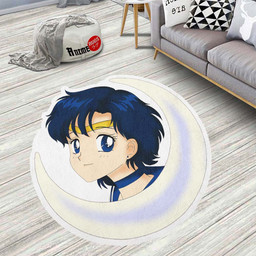Sailor Mercury Shaped Rug Custom Sailor Moon Anime Room Decor-wexanime.com