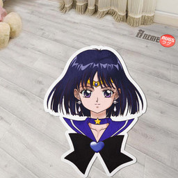 Sailor Saturn Shaped Rug Custom Anime Sailor Moon Room Decor Mat Quality Carpet-wexanime.com