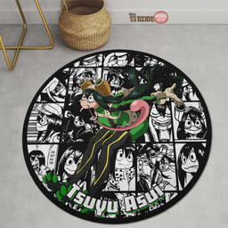 Tsuyu Asui Manga Mix Round Rug Custom My Hero Academia Anime Circle Carpet-wexanime.com